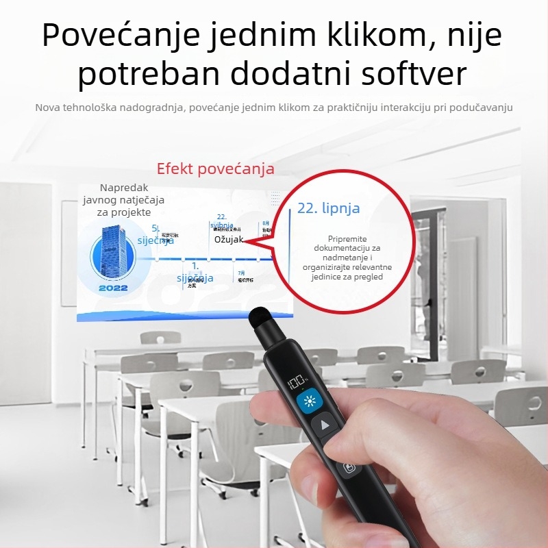 Fleckfleck novo pametno pero s tajmerom za prebacivanje stranica na elektroničku ploču, PPT stranice i pisanje uz osvjetljenje povećalom