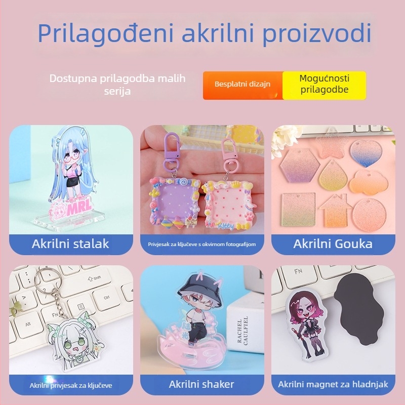 Prilagođena akrilna kartica s vodnim talasnim uzorkom, Instagram stil — kartica identifikacije zaposlenika, prolaz za goste i prolaz za natjecanje