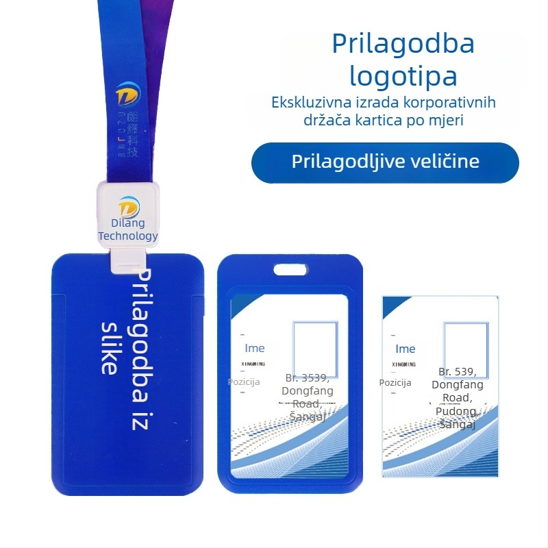 Jednostranični prozirni silikonski držač kartice za identifikacijske kartice i iskaznice