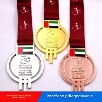 Reljefna maratonska medalja, medalja od cink-aluminijskog legura za sportske događaje