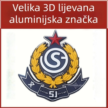 Velika identifikacijska značka od lijevanog aluminija s petokrakom zvijezdom, za identifikaciju jedinice, visi znak za vrata