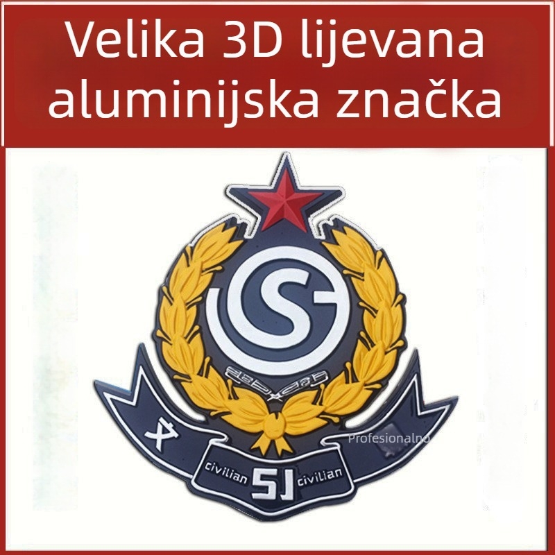 Velika identifikacijska značka od lijevanog aluminija s petokrakom zvijezdom, za identifikaciju jedinice, visi znak za vrata