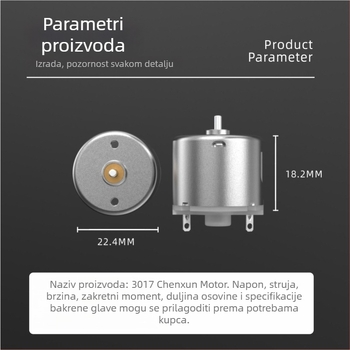 3017 mikro DC motor za električni brijač, gumeni poklopac, četkasti motor 5V za automatski brijač 3,7V