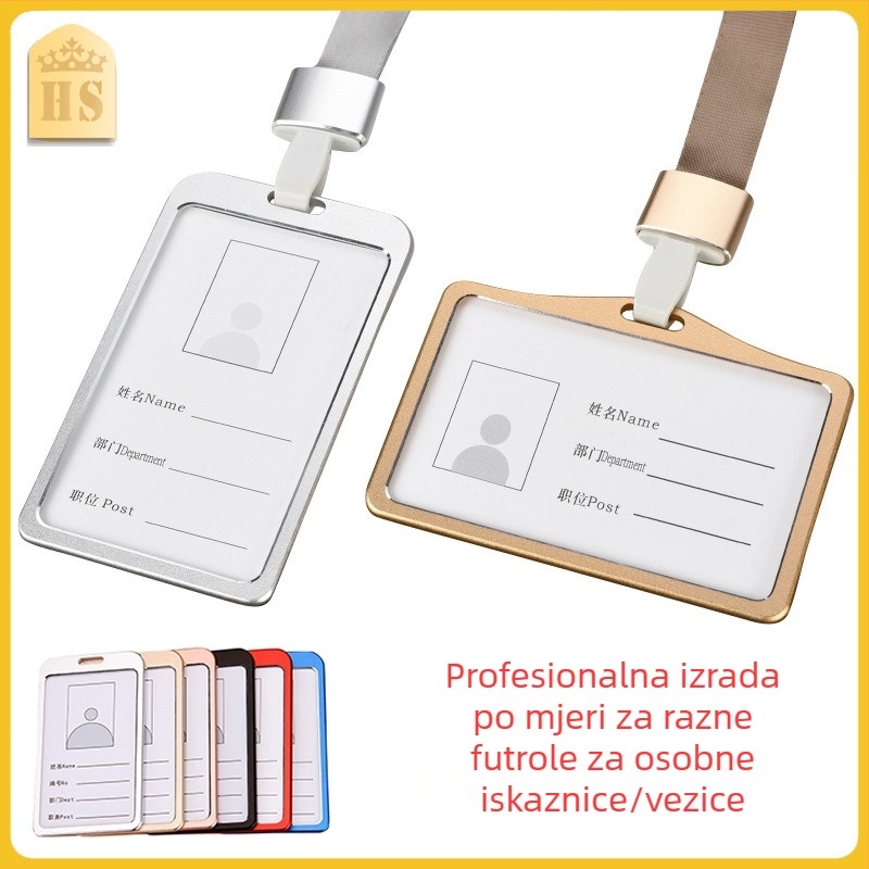 Držač kartica od aluminijske legure za bedževe i identifikacijske kartice, vodoravni i okomiti raspored, izložbeni držač kartica.