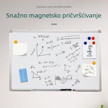 Magnetska zidna ploča s bijelom pločom i malom pločom za crtanje – 350x250 mm, jednostrana, aluminijski okvir, za dom i nastavu te ured