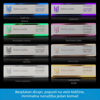 Nerđajući čelični prilagođeni značak s kopčom ili magnetom za karticu identifikacije zaposlenika