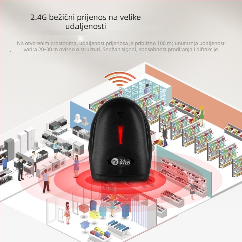 Bežični skener bar kodova Comet EW-3200, 1D/2D skeniranje i kod za praćenje farmaceutskih proizvoda