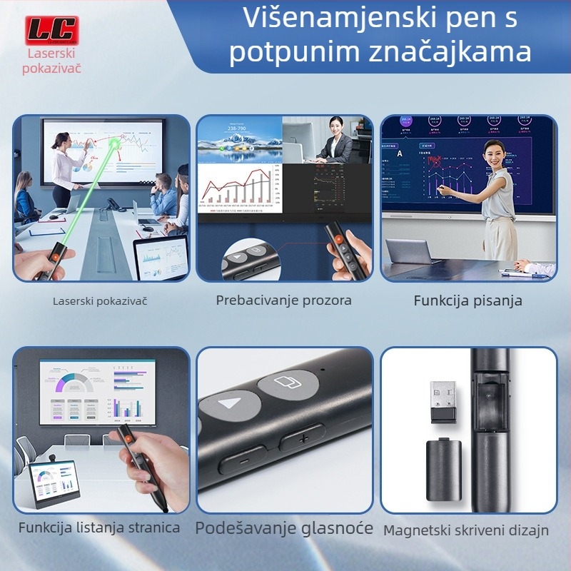 Fleck lasersko pero za prebacivanje stranica s pisanjem na dodir, daljinski PPT, sve-u-jednom pametnom markeru ploče