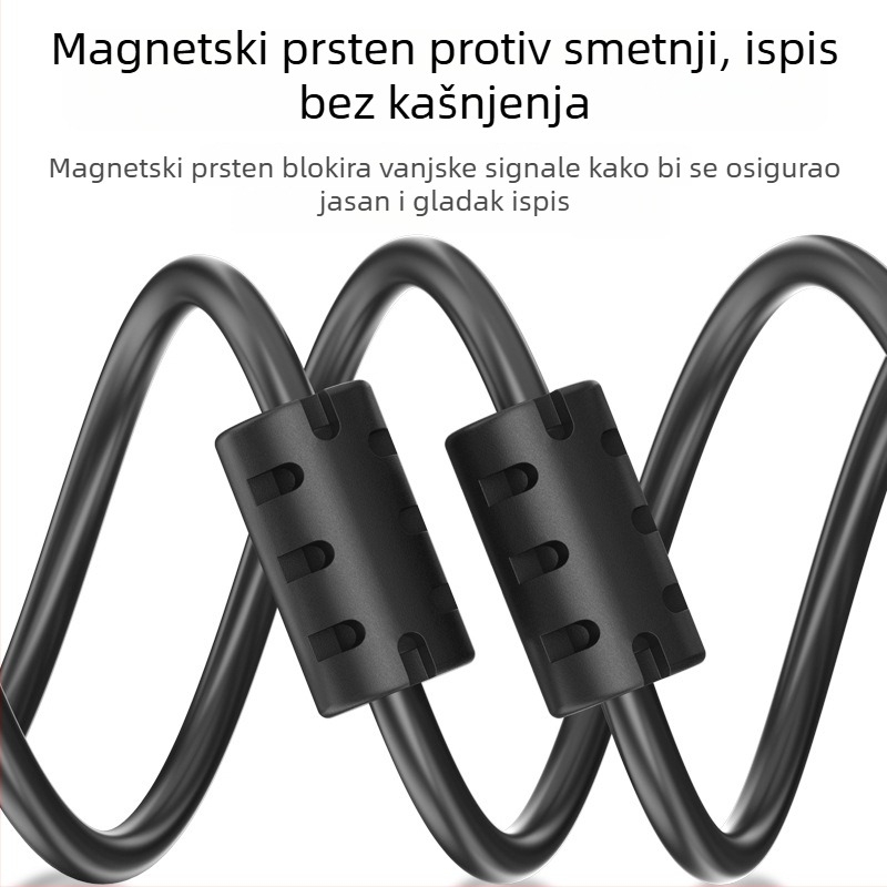 USB 2.0 kabel za pisač, kopir i skener, crni, kvadratni USB priključak