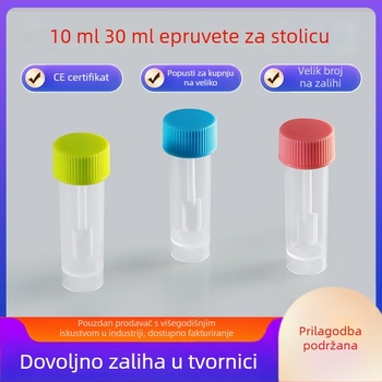Jednokratna plastična cijev za prikupljanje stolice sa žličicom, 10 ml–30 ml, uzorak za analizu