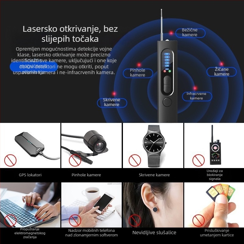 X13 detektor hotelskih kamera i lokalizator za prisluškivanje, bežični infracrveni skener GPS signala