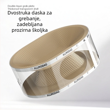 Prozirni tunel za mačke, dvostruki sloj za grebanje, igračka od valovitog kartona