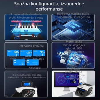 Comet F330B novčana brojilica, kompaktna i prijenosna s inteligentnim glasovnim sustavom, Typ B