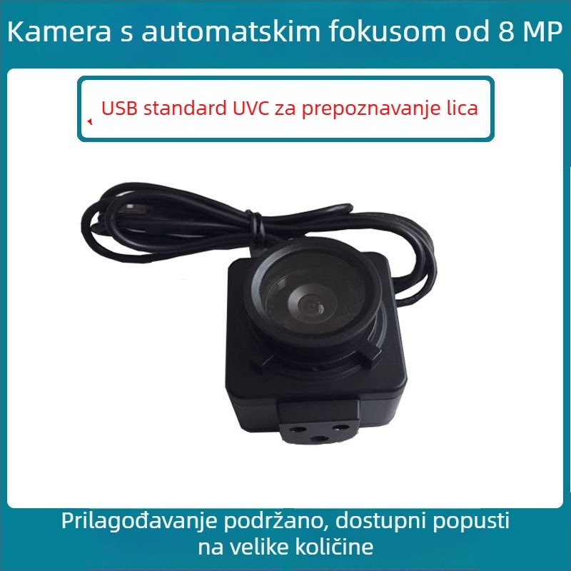 8MP modul kamere s automatskim fokusom, širokouhlim objektivom, USB bez upravljača, HD industrijski kamera modul s ugrađenim mikrofonom