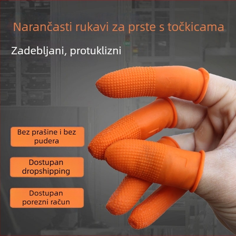 Jednokratne lateks prstne navlake, protuklizne, bez prašine, bez pudra, za svakodnevnu upotrebu