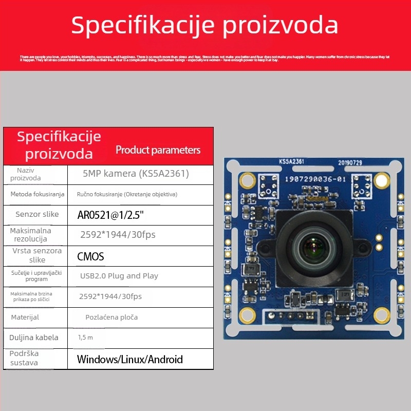 USB modul dokumentarne kamere s 5 MP makro objektivom