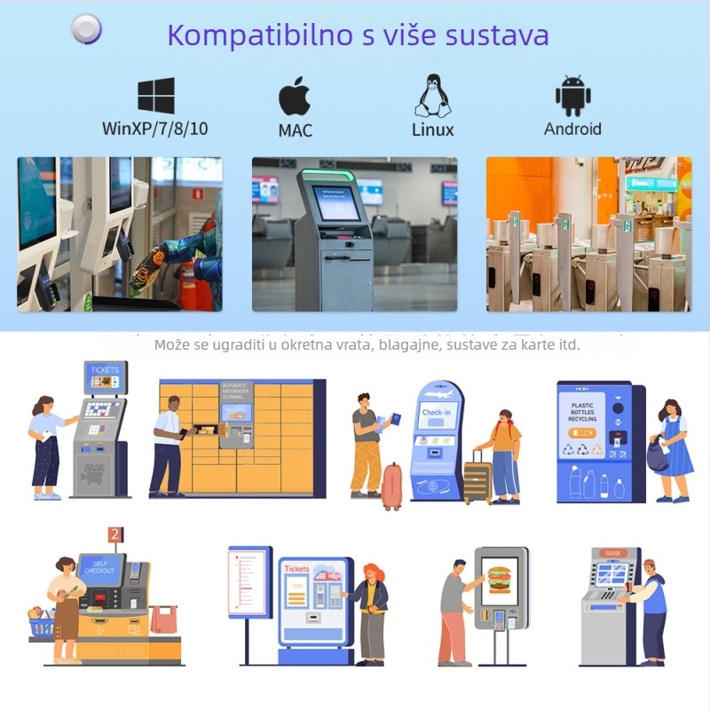 GT-9800H ugrađeni skener QR kodova i barkodova, s velikim prozorom