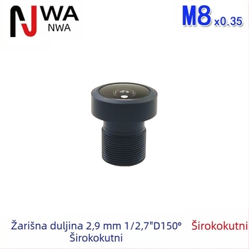 M7 sučelje, objektiv s fiksnim fokusom od 2.9 mm za skeniranje kodova, senzor 1/2.7 inča, široki kut od 150°