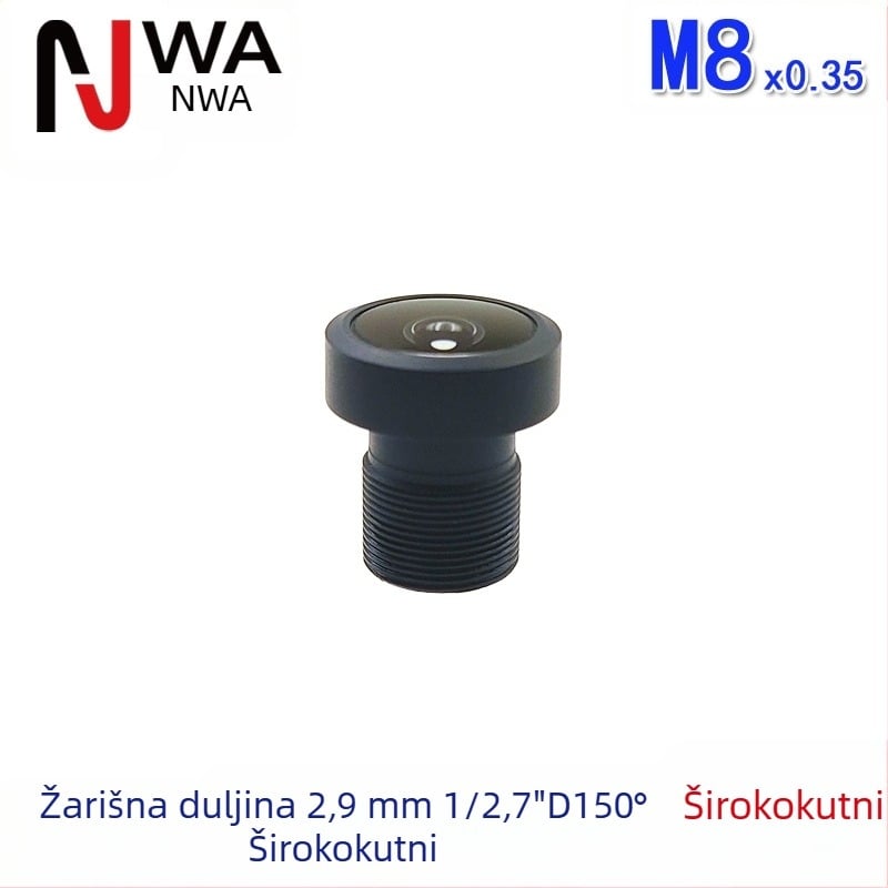 M7 sučelje, objektiv s fiksnim fokusom od 2.9 mm za skeniranje kodova, senzor 1/2.7 inča, široki kut od 150°