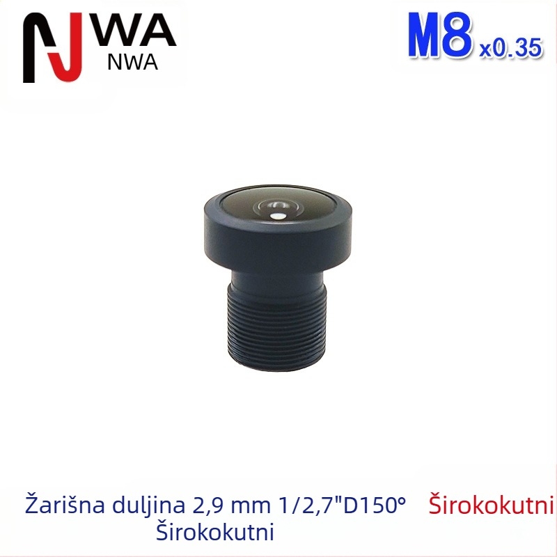 M7 sučelje, objektiv s fiksnim fokusom od 2.9 mm za skeniranje kodova, senzor 1/2.7 inča, široki kut od 150°