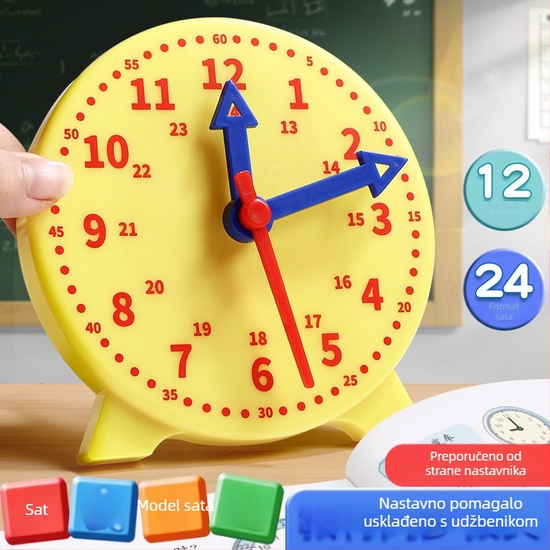 Model sata za nastavu za učenike prvog i drugog razreda, matematika, učenje vremena