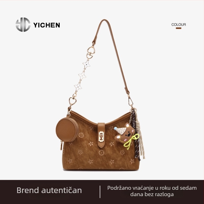 YICHEN PU crossbody torba za žene, srednje veličine, gradski minimalistički stil, podstava od poliestera, zimsko izdanje 2025, model 25773