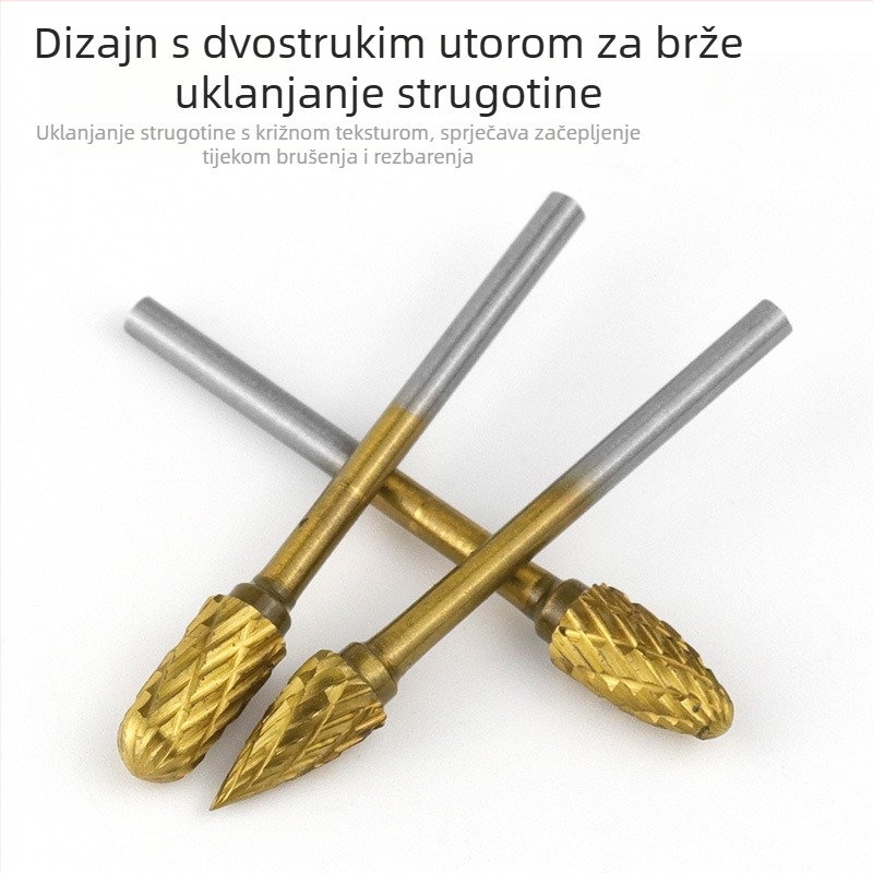 Okretna glodalna glava za drvorezbu — alat za drvorez, glodalica za korijen, zavarena glava za brušenje s dvostrukim žljebovima i dvostrukim uzorcima