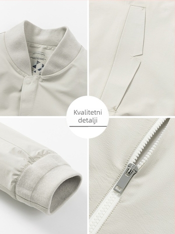 Muška bomber jakna s baseball ovratnikom, slim fit, zip zatvarač, proljeće–jesen