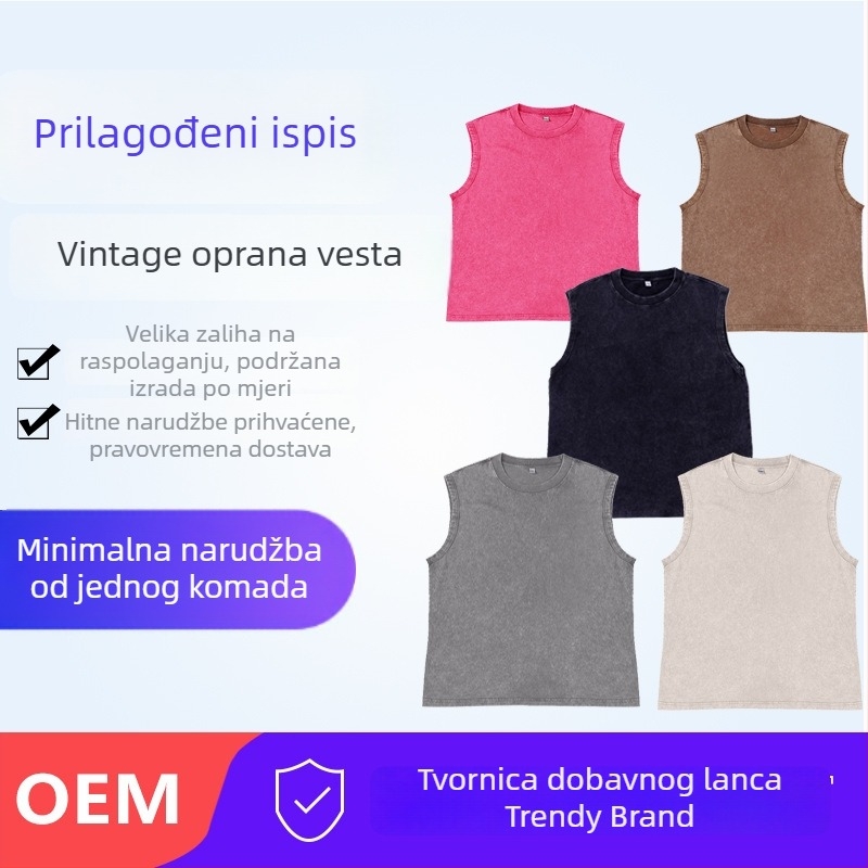 Muška pamučna bez rukava veste – batik otisak, retro stil, proljeće 2025.