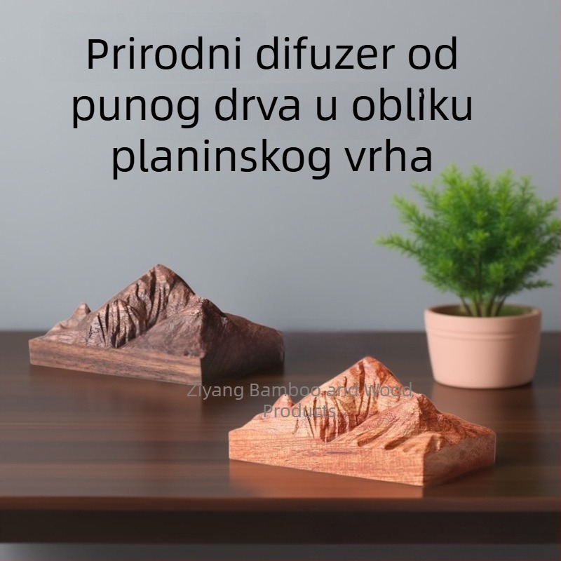 Drveni difuzor za aromu od agarwooda s reljefom planinskog vrha