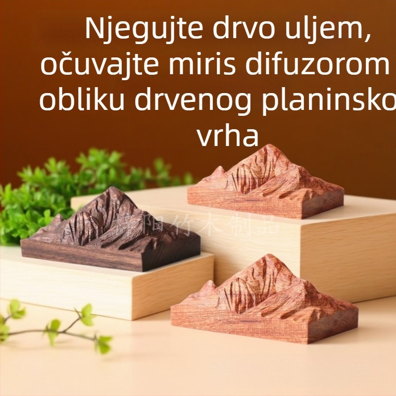Drveni difuzor za aromu od agarwooda s reljefom planinskog vrha