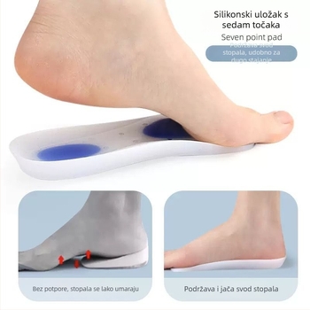 Silikonski ulošci za ublažavanje bolova, mekani potplat, podržavaju ploske lukove i arkse, korekcija X-oblika nogu i valgusnog stopala, unisex