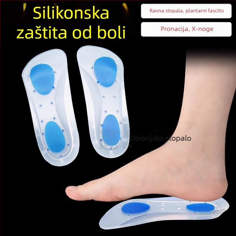 Silikonski ulošci za ublažavanje bolova, mekani potplat, podržavaju ploske lukove i arkse, korekcija X-oblika nogu i valgusnog stopala, unisex