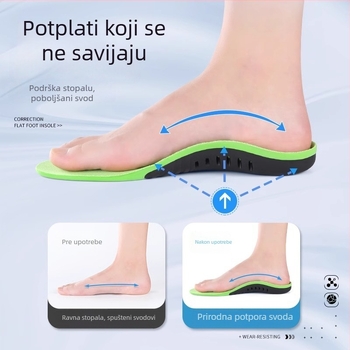 Debela potpora luka stopala za sportske cipele, upija znoj, apsorpcija udara, prozračna, visokoelastična, ortopedski ulošak luka