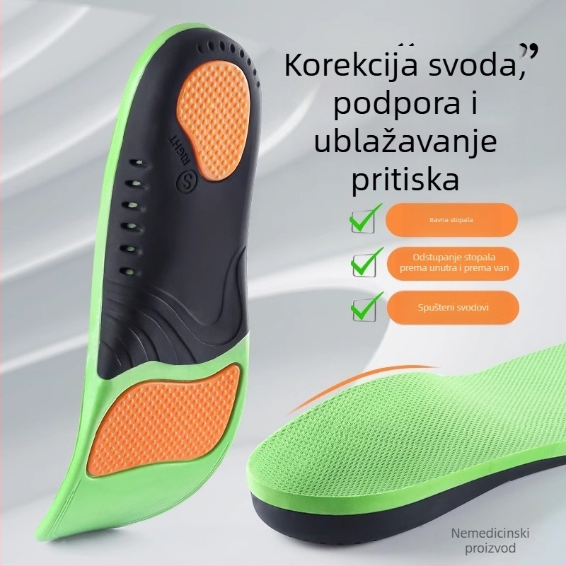 Debela potpora luka stopala za sportske cipele, upija znoj, apsorpcija udara, prozračna, visokoelastična, ortopedski ulošak luka