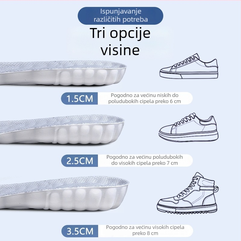 Nevidljive uložne uloške za povećanje visine za žene i muškarce, unutarnji povišeni ulošci za cipele i čizme