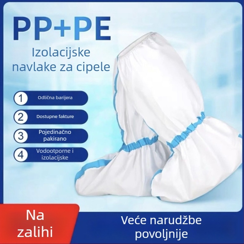 Jednokratne visoke navlake za cipele s plavim prugama, izolacijske, vodootporne i zaštita od prašine