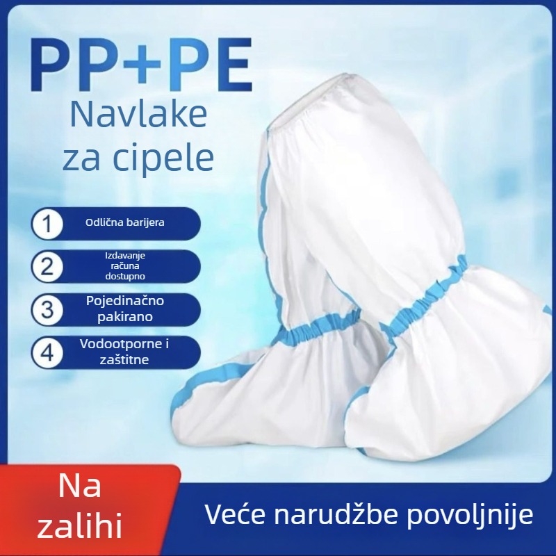 Jednokratne visoke navlake za cipele s plavim prugama, izolacijske, vodootporne i zaštita od prašine