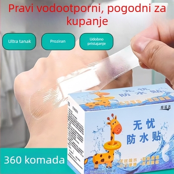 Vodootporni flaster za bebe i djecu – proziran, prozračan, visoka adhezija, nevidljiv, protiv iritacije, za kupanje i plivanje.