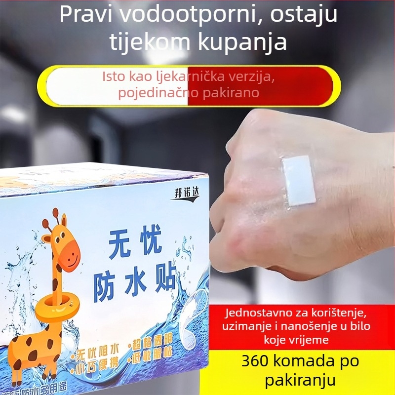 Vodootporni flaster za bebe i djecu – proziran, prozračan, visoka adhezija, nevidljiv, protiv iritacije, za kupanje i plivanje.