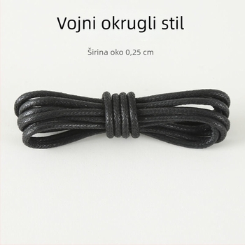 Voskane vezice za cipele od kože, crne i smeđe, okrugle, tanke vezice za muškarce i žene.