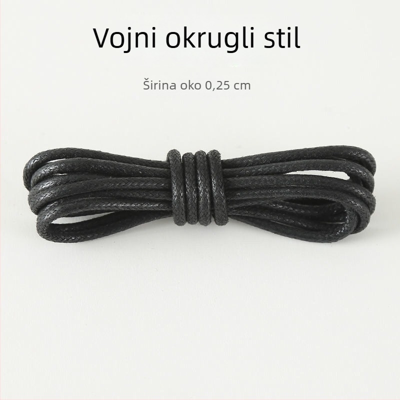Voskane vezice za cipele od kože, crne i smeđe, okrugle, tanke vezice za muškarce i žene.