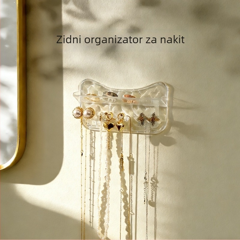 Zidni organizator nakita u obliku mačke s prozirnim uzorkom ledenog glečera