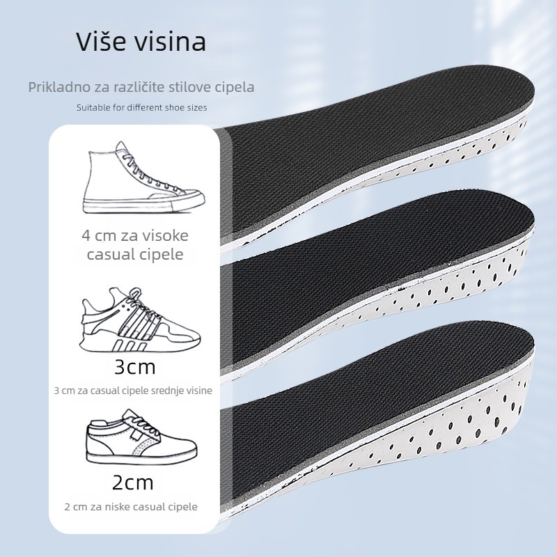 EVA puna uložak za povećanje visine, prozračan i nevidljiv, za obuću, Unisex, 2/3/4 cm