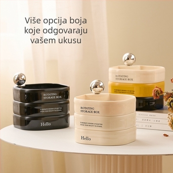 Višeslojna rotirajuća kutija za nakit za stol ili komodu – šareni organizator za kozmetiku i nakit