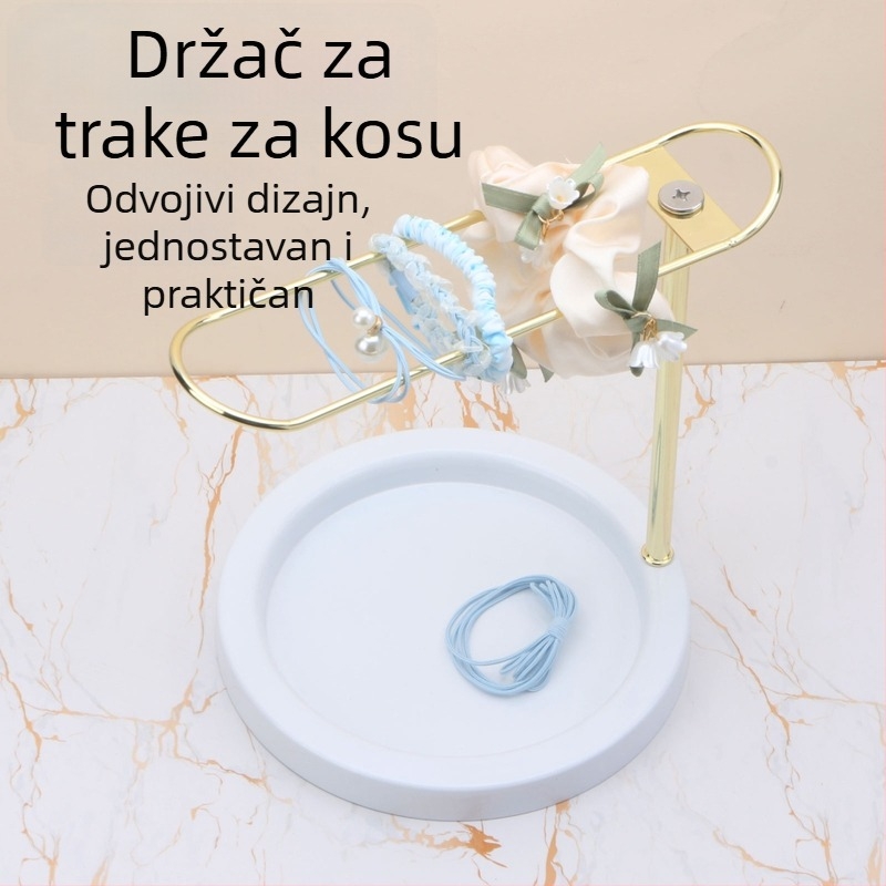 Metalni stolni držač za nakit za gumice za kosu, trake za kosu, narukvice i satove – izložbeni stalak u korejskom stilu