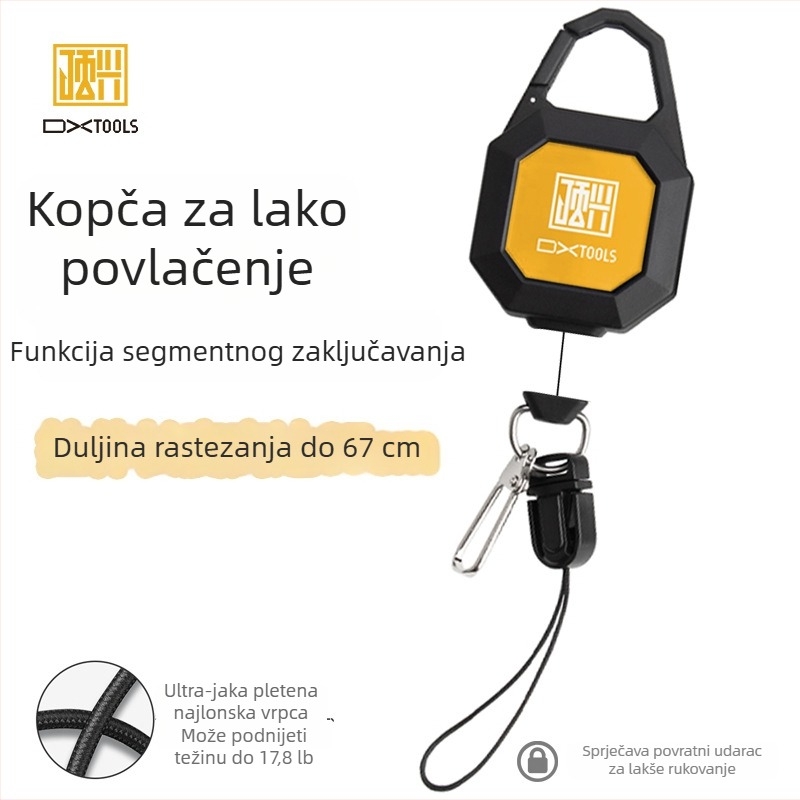 Proširivi lanac za ključeve s sustavom protiv gubitka, privjesak za telefon i ribarske kliješte za vanjsku upotrebu