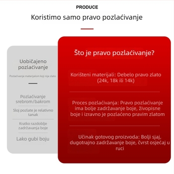 Lančić Mjesec i Zvijezda s crvenim cirkonom, pozlaćeno mesing, podesiva duljina 41–50 cm