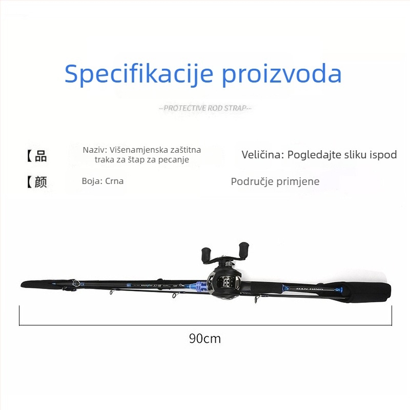 Zaštitni futrol za ribolovne štapove sa trakama za pohranu