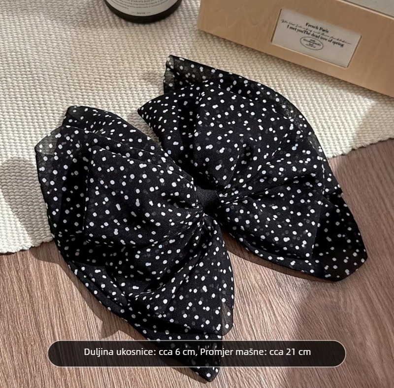 Francuski stil retro mreža s točkicama, kopča za kosu s mašnicom, mala klipsa u obliku ajkule, polu-uspravljen frizura, dodatak za kosu u stilu Chanel